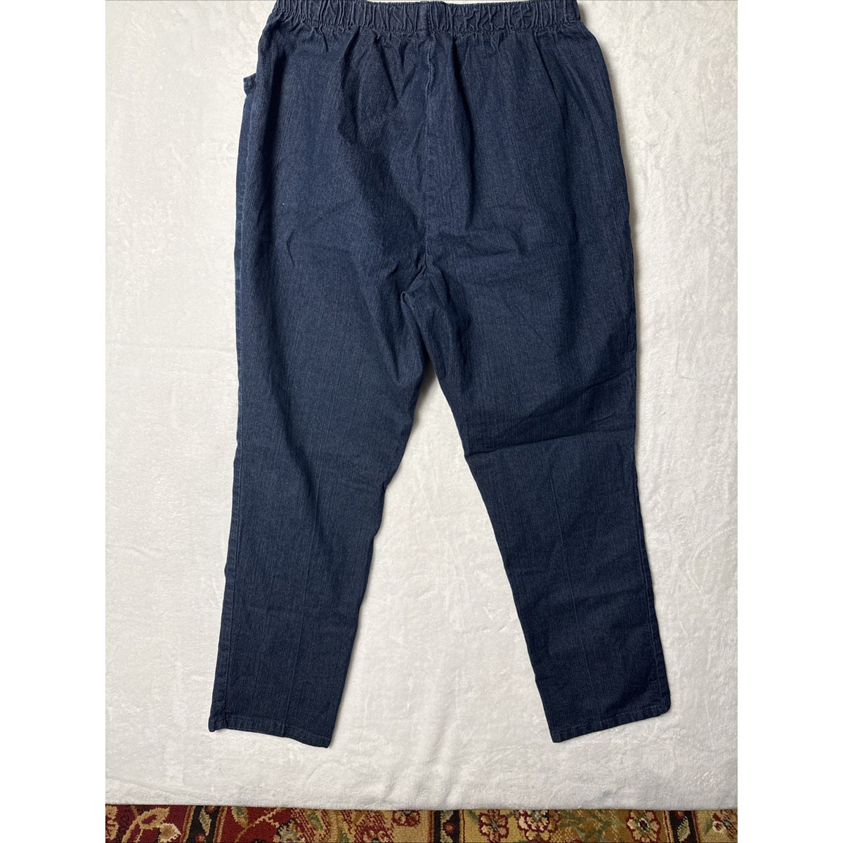 Chic Jeans Women Sz 16 Petite Denim Elastic Waist Pull On Straight Leg Stretch