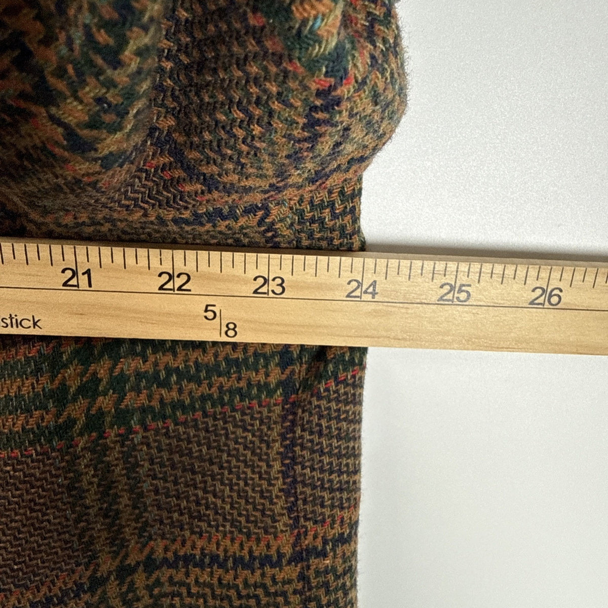 Sag Harbor Woman 20W Wool Blend Plaid Blazer Vintage Brown Green Tweed Jacket