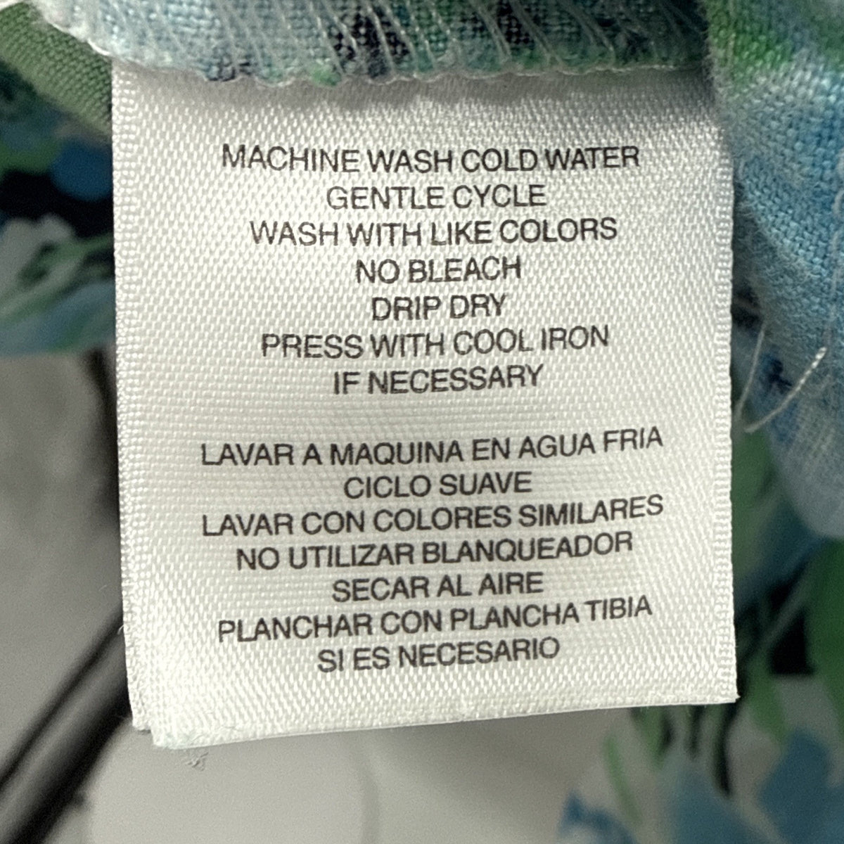 Jones New York Button Up Blouse Women Blue Floral Watercolor Linen Lagenlook 2X