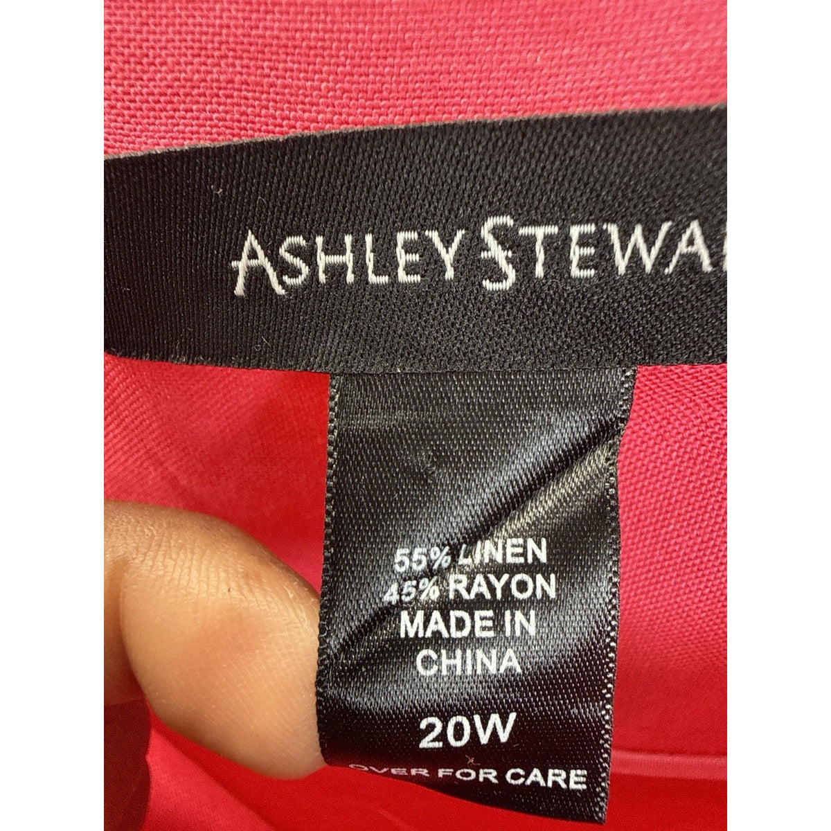 Ashley Stewart Linen Blend Maxi Skirt 20W Pink Black Colorblock Boho Resort