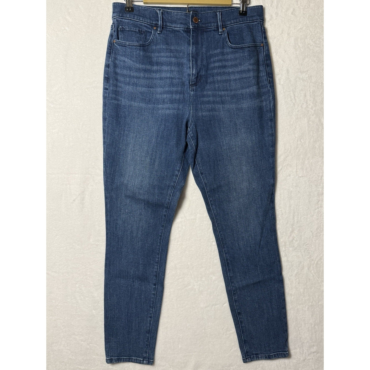 Ann Taylor Factory Jeans Womens 12 Blue High Rise Straight Leg Stretch Denim