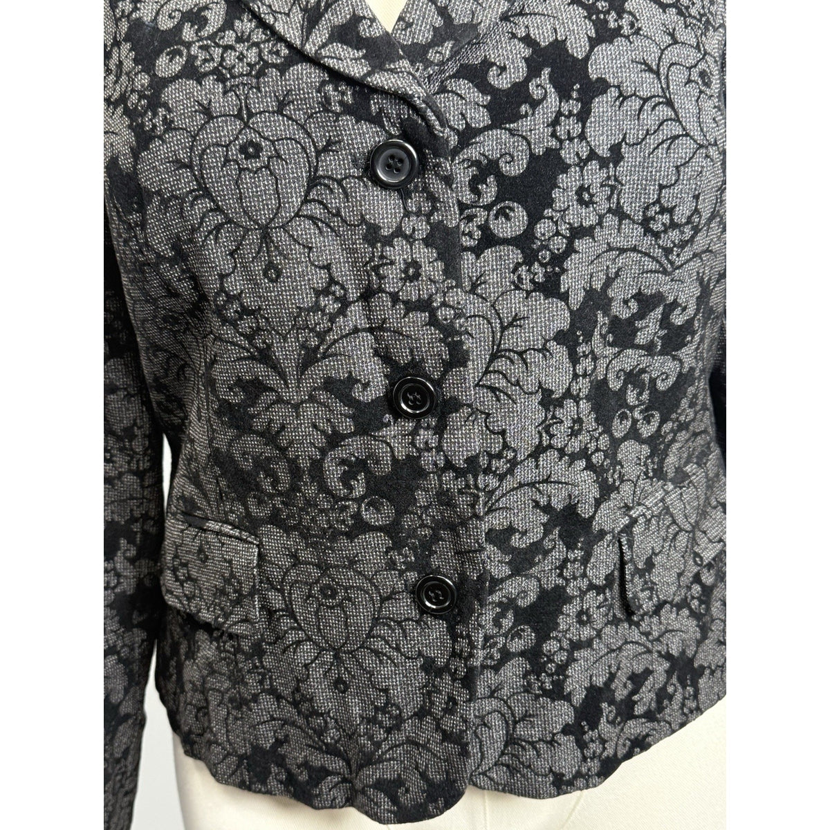 Evan Picone Floral Jacquard Blazer Dark Academia Gothic Romantic Size 16