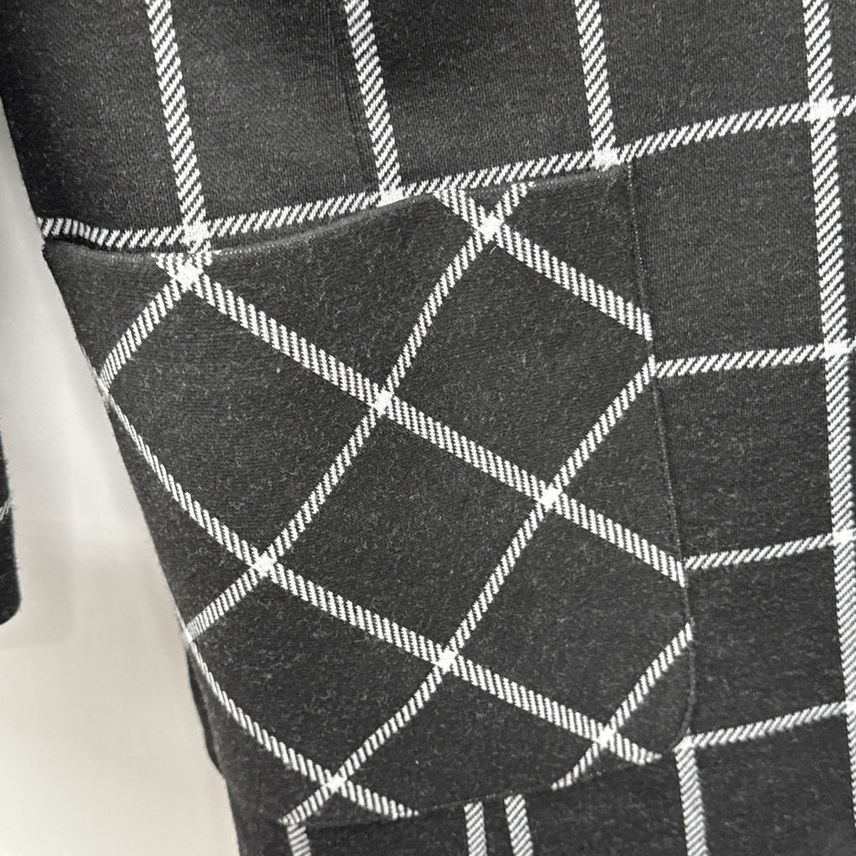 Anne Klein Boyfriend Windowpane Open Front Blazer Women’s Size Small 3/4 Sleeve
