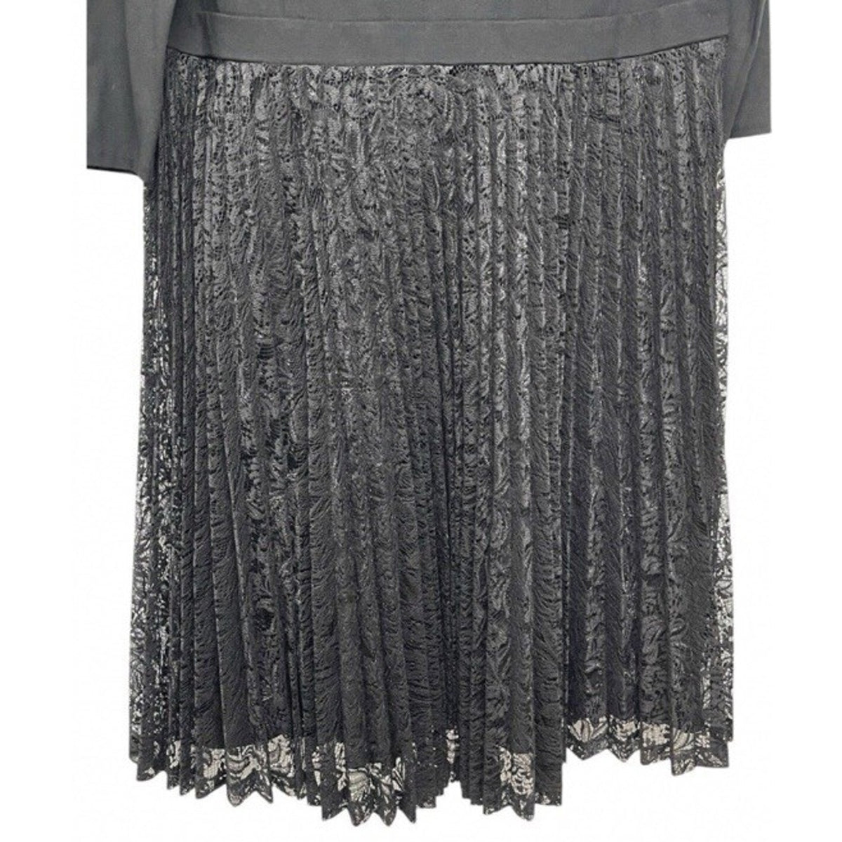 TALBOTS Woman Black & Lace Dress Pleated ,Timeless Formal Style Sz 14W