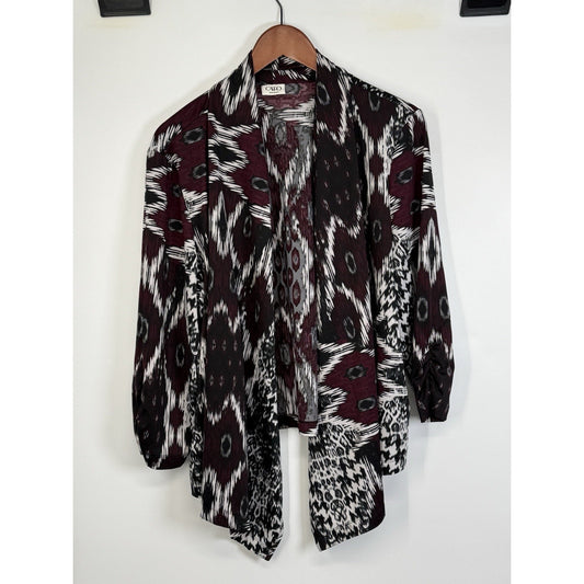 Cato Woman Open Front Mixed Print Cardigan Jacket PTP 26 Sleeve 19 Sz 2X ? EUC