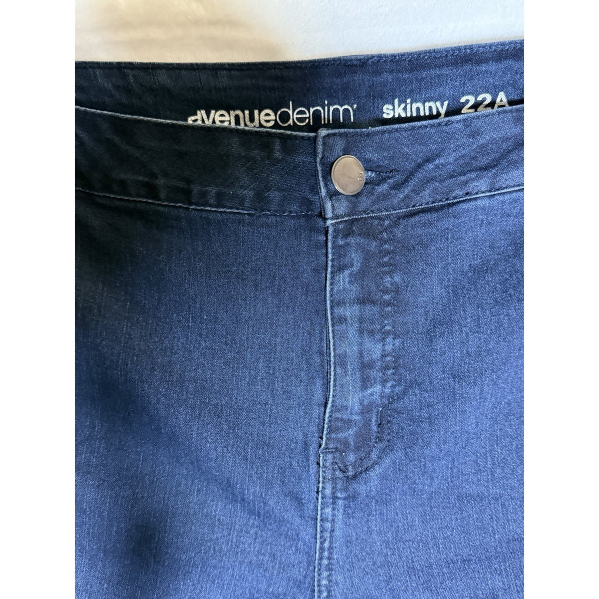 Avenue Denim Womens Jeans 22 Average Skinny Stretch Dark Wash Plus Size