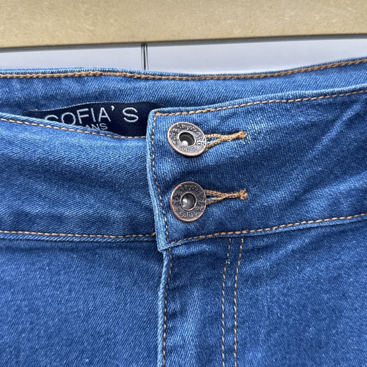 Sofia’s Jeans Womens 18 Blue Pull On Capri Jeans Stretch Mid Rise Denim Crop