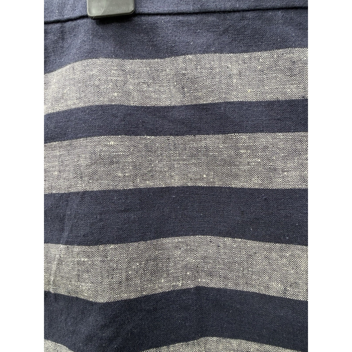 NWT Linen Cotton Striped Mini Skirt Navy Chambray Size 8 Lined