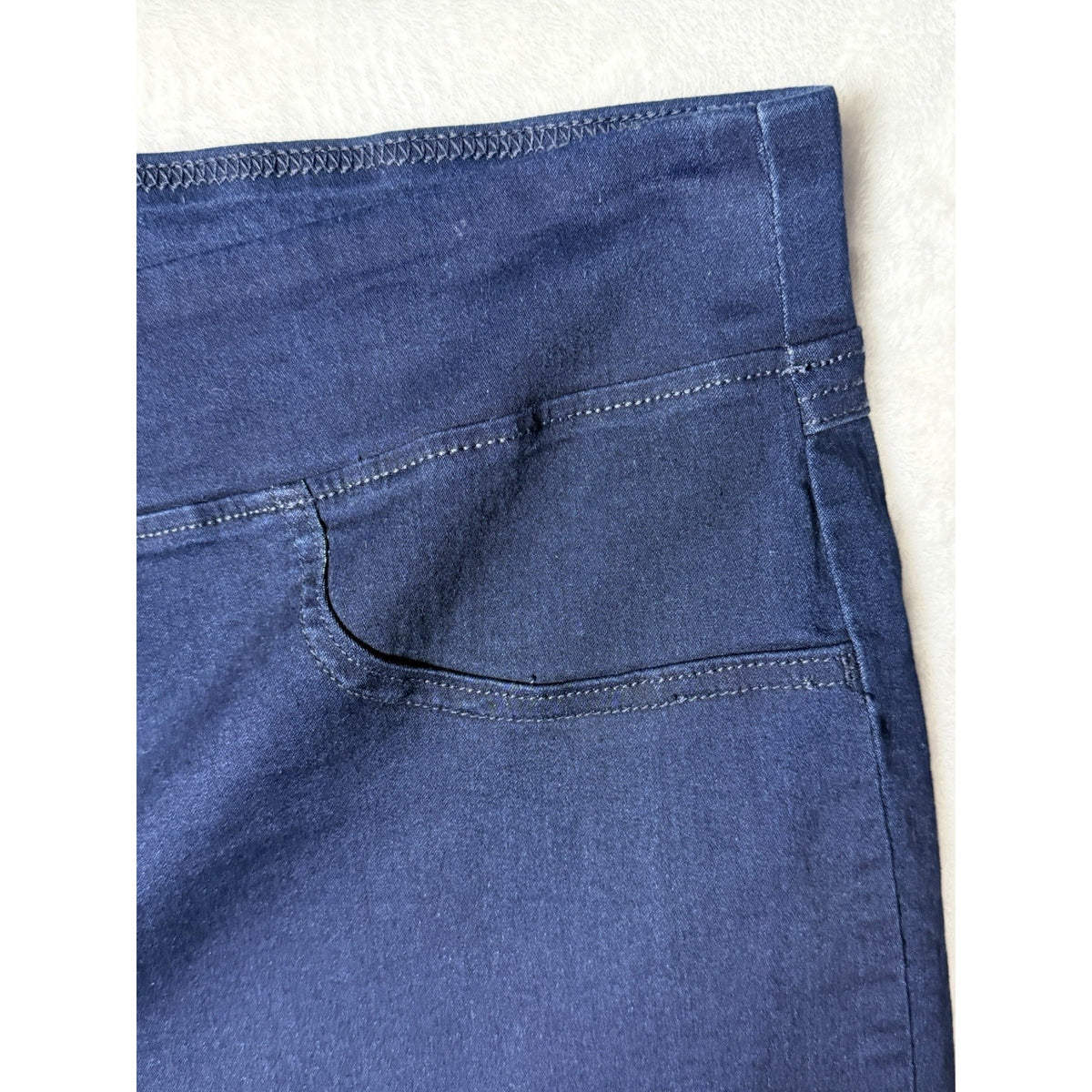 Terra & Sky 5X Pull On Blue 28” Inseam Jegging Jeans Plus Sz Faux Pocket 32W-34W