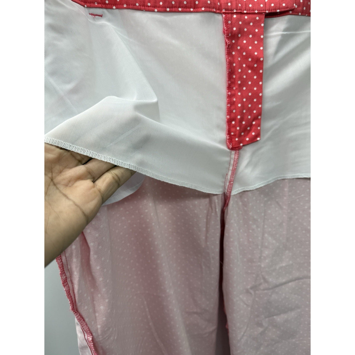 Woman Within 28W Pink Polka Dot Stretch Pants Natural Fit Tummy Control NWOT