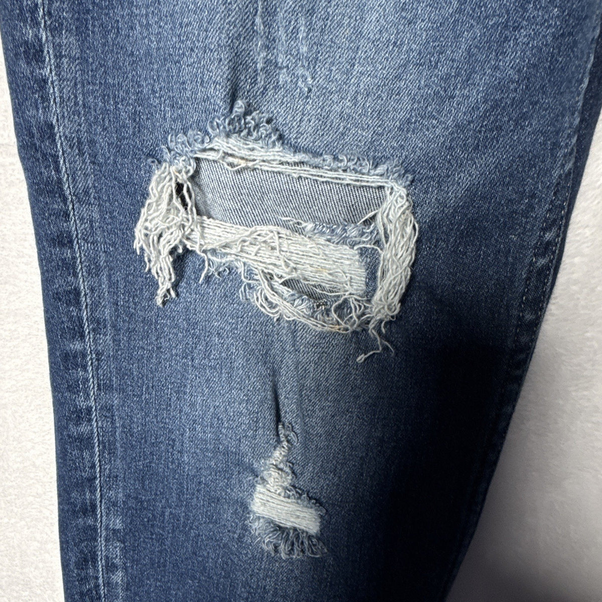 Flying Monkey Women's High Rise Distressed Stretch Skinny Jeans Blue Denim 29
