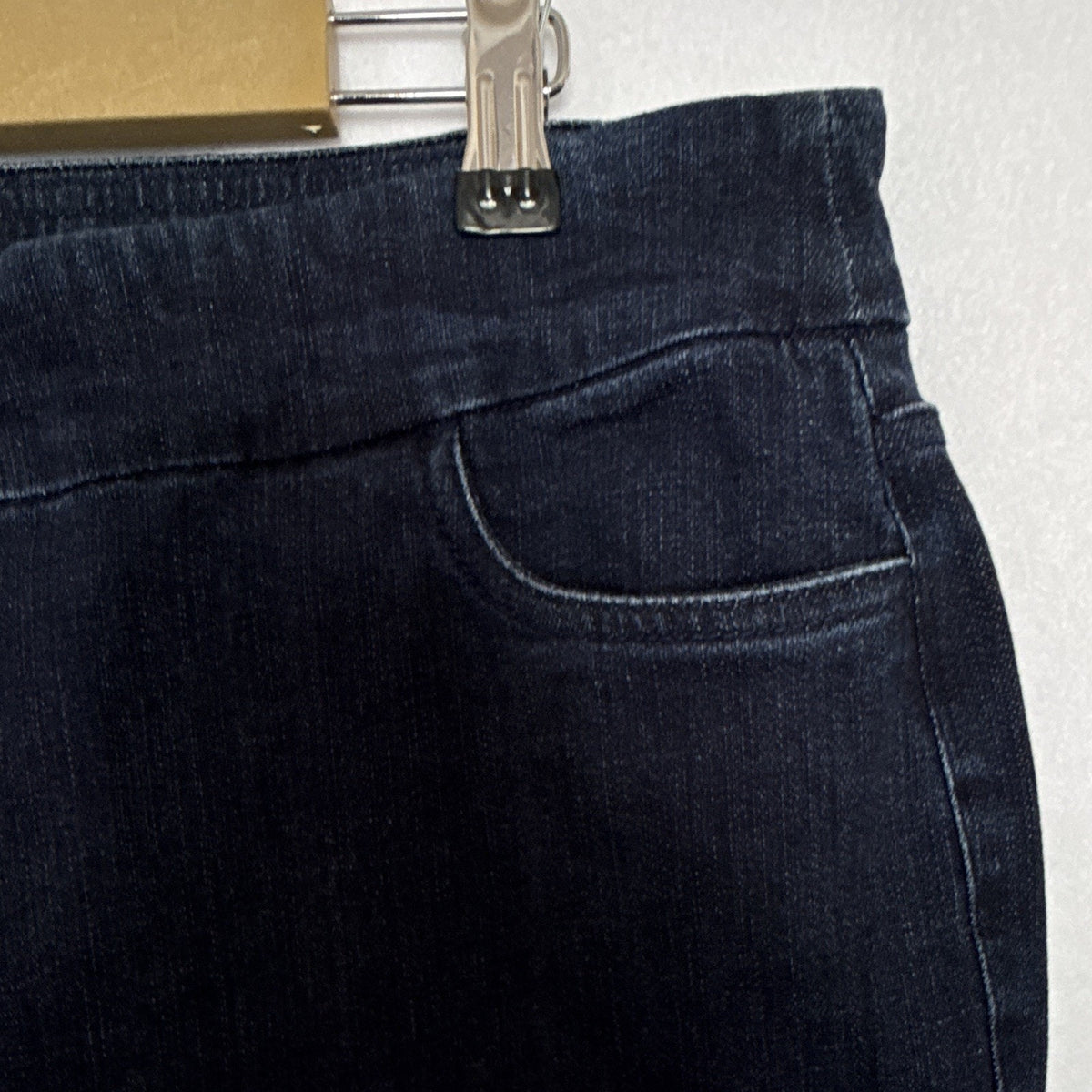 Draper's & Damon's Women’s Petite PXL Black Denim Pull On Straight Leg Pants