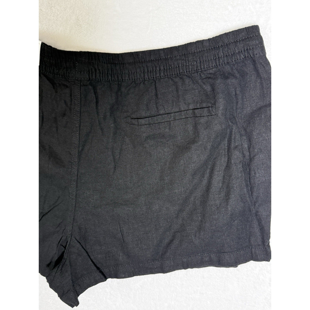 Time and Tru Black Linen Blend Pull On Shorts Women’s XXXL 22 Relaxed