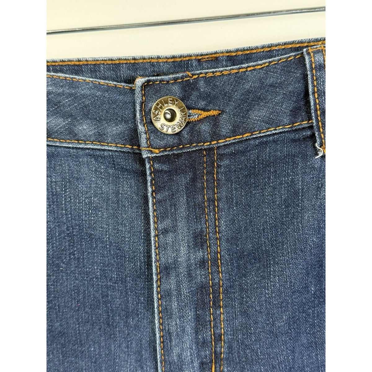 Ashley Stewart Plus Size 16 Distressed Denim Bermuda Shorts Raw Hem Grunge