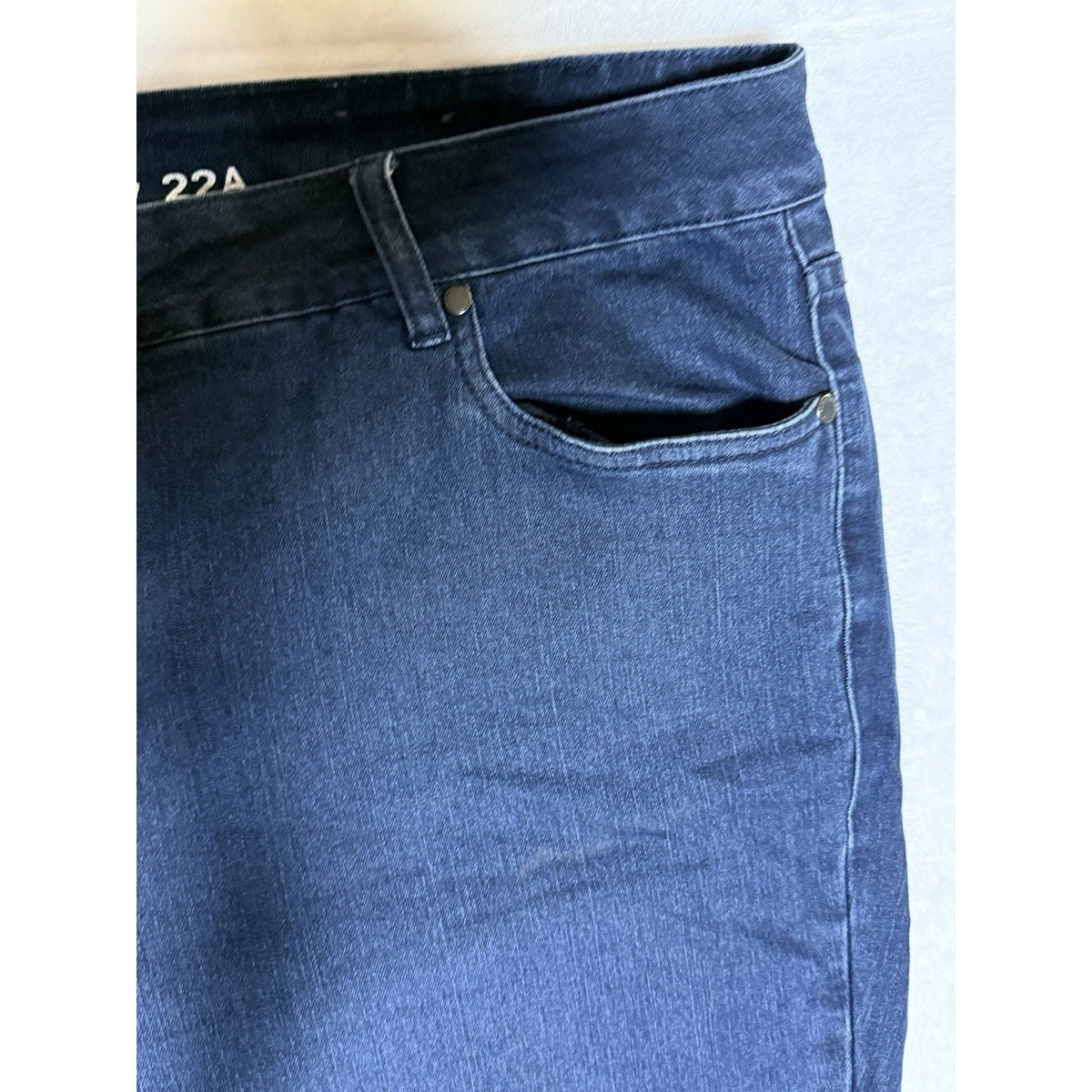 Avenue Denim Womens Jeans 22 Average Skinny Stretch Dark Wash Plus Size