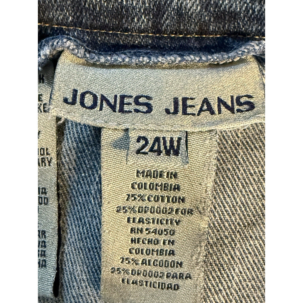 Jones Jeans Women’s Skirt Denim Blue Jean Size 24W Casual Comfort, Zip Button
