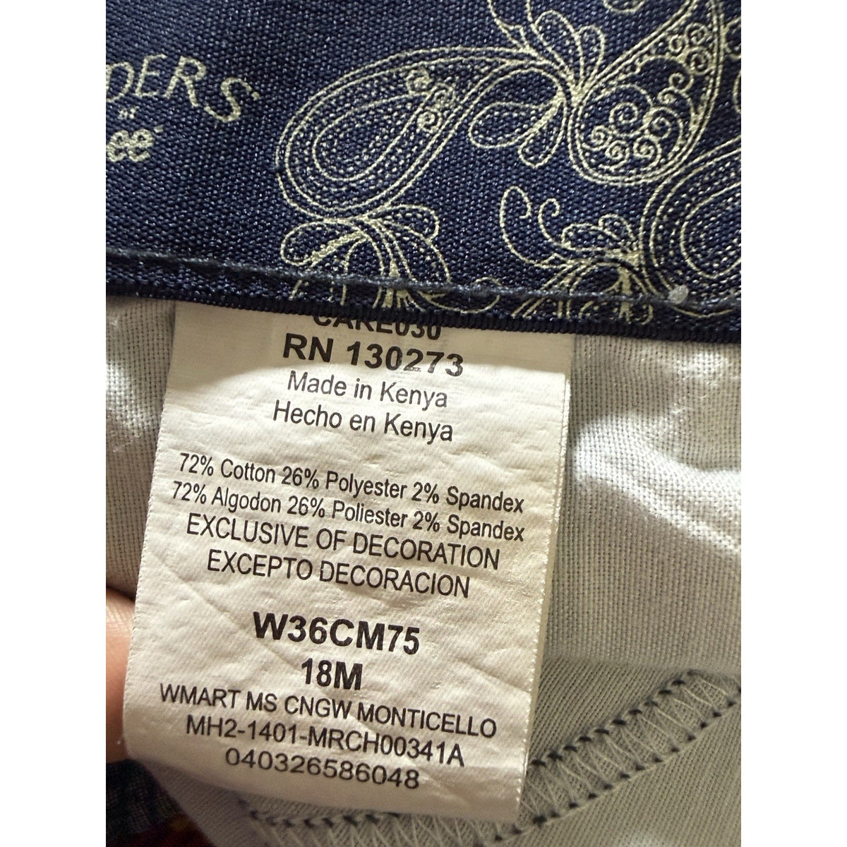 Riders by Lee Women’s 18M Dark Wash Stretch Denim Capri Pants Zip Hem Pockets