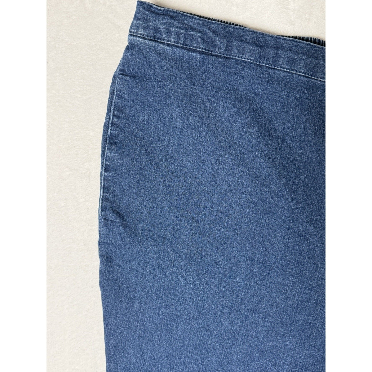 Alfred Dunner Womens 18 Pull On Denim Jeans Blue Elastic Waist Straight Leg