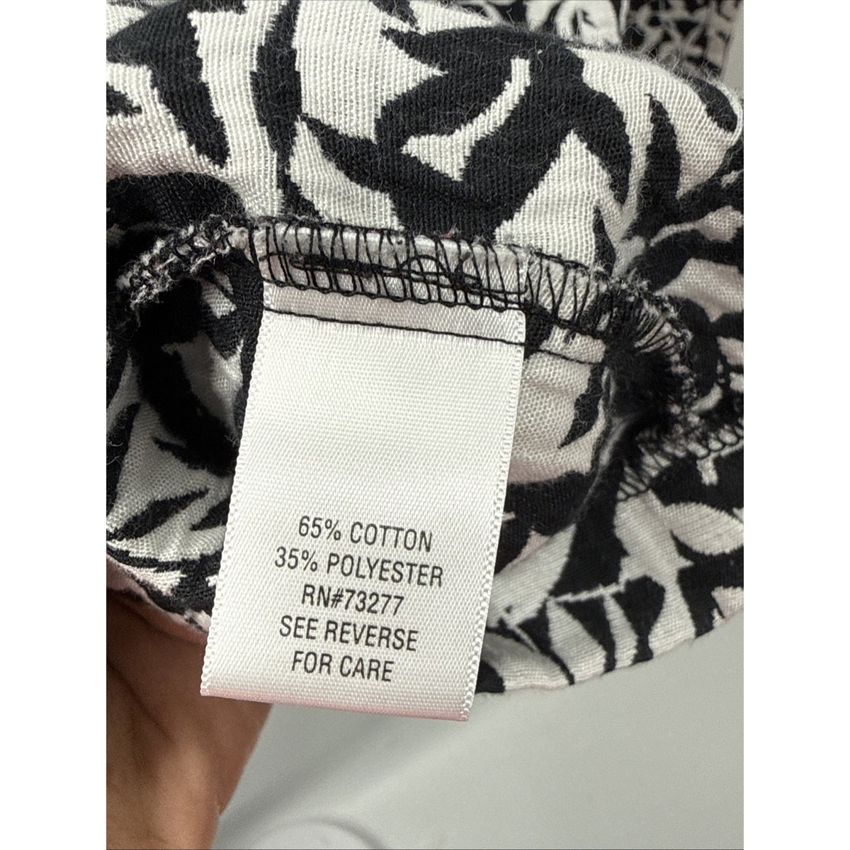 Croft & Barrow Jacket Women’s Size Medium Black & White 3 Button Blazer Floral
