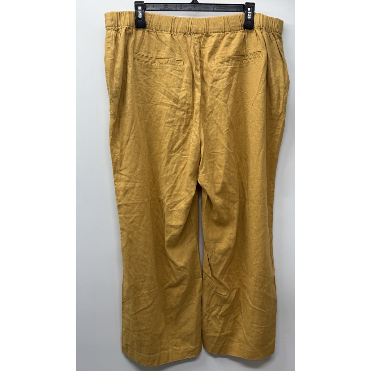 Old Navy Linen Blend Wide Leg Crop Pants Womens 16 Elastic Waist Minimalist