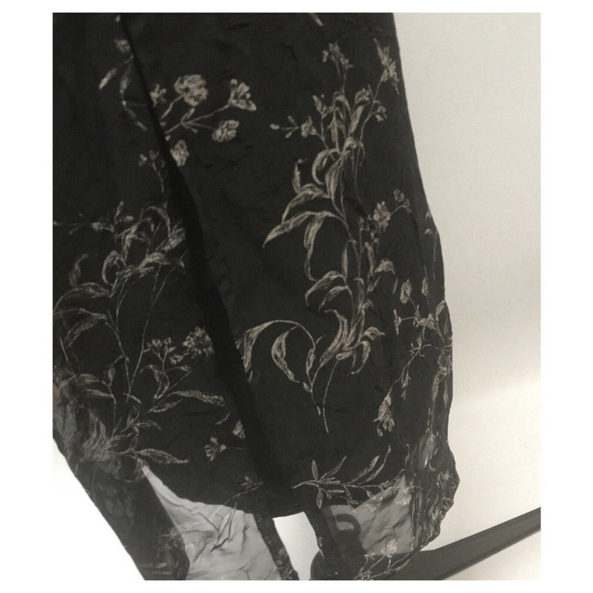 Style & Co Black Floral Midi Dress Sleeveless Sheer Overlay Elegant Women Sz 10