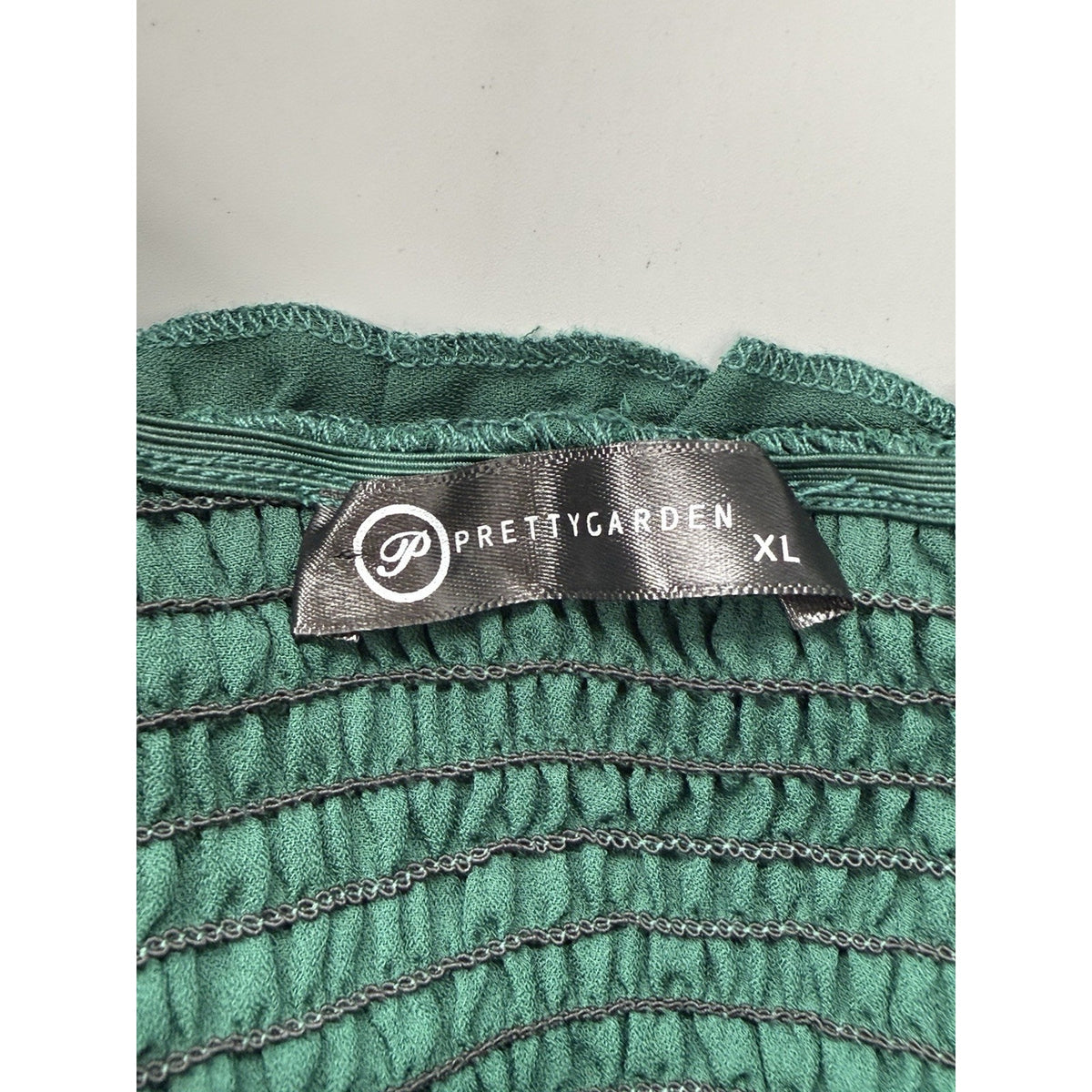 PrettyGarden Women’s XL Emerald Green Smocked Maxi Dress