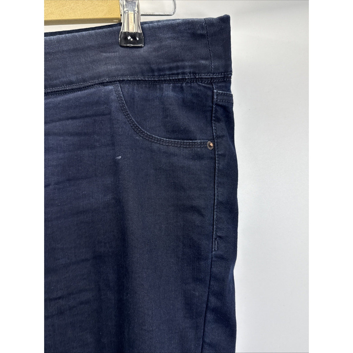 Old Navy Rockstar Mid Rise Skinny pull on Jeans Women Sz 12 Regular Dark Stretch