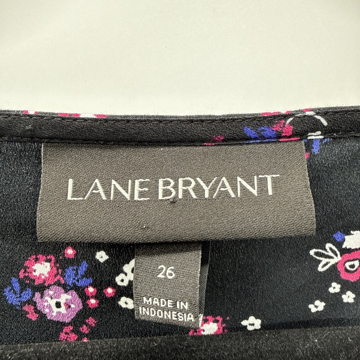 LANE BRYANT Blouse Plus Size 26 Black Floral Fairy Boho Y2K Romantic Whimsy