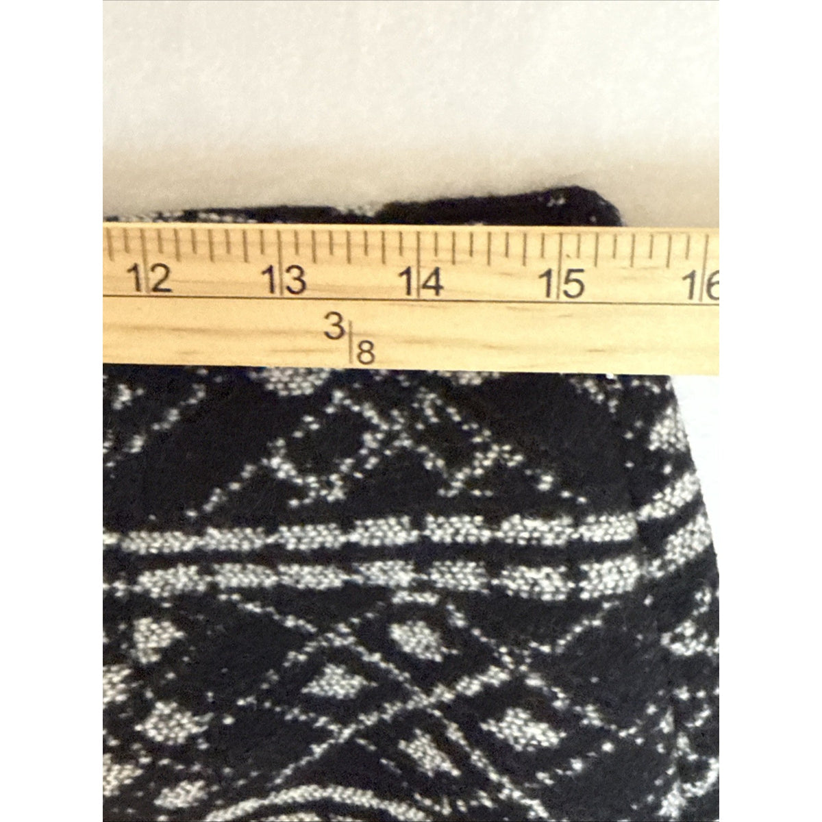 LOFT Women's Black White Geo Wool Blend Lined Mini Skirt Size 8