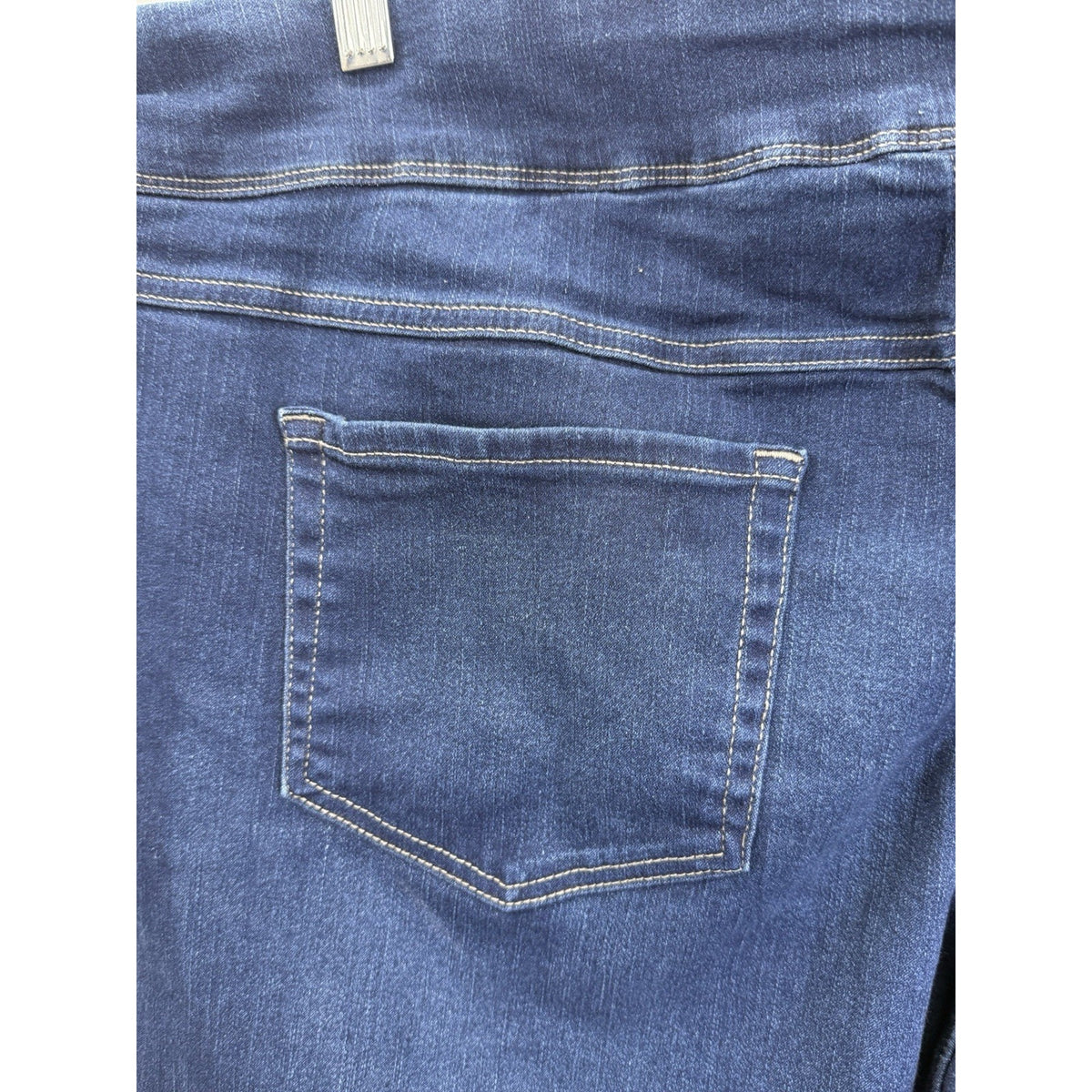 Terra & Sky Pull On Denim Pants 2X Petite 20W-22W Stretch Dark Wash Plus