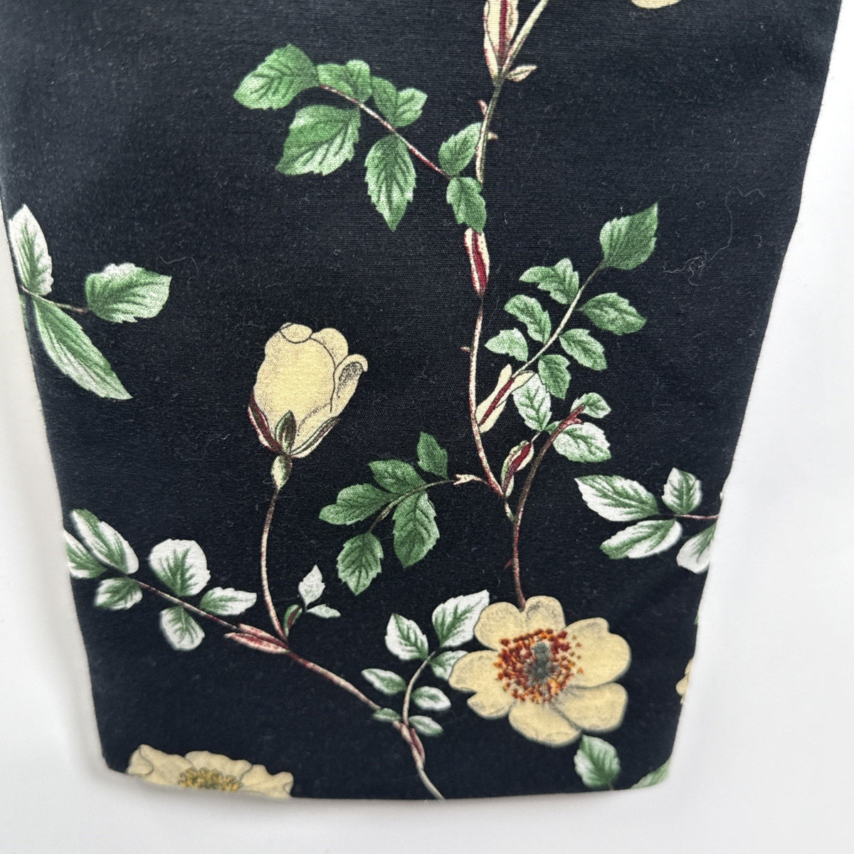 Black Tape Womens Medium Black Floral Dress Pants Ankle Length Stretch Slacks