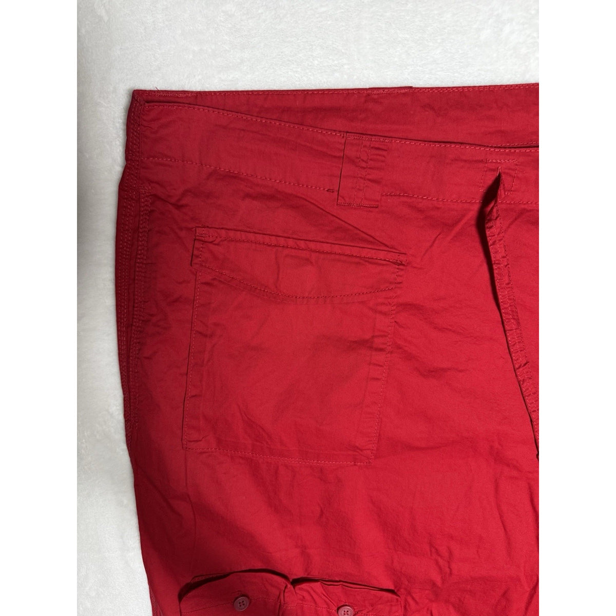 Sean John Cargo Shorts Mens 56B Red Utility Hiking Outdoor Cotton Drawstring