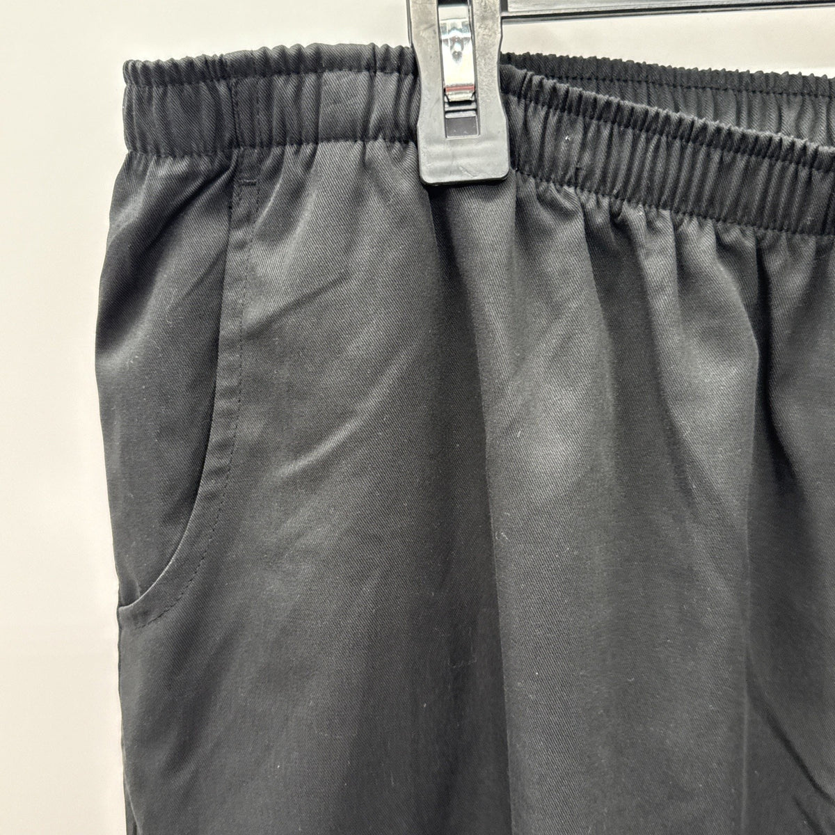 Kim Rogers Curvy Crop Pants Black Elastic Waist Light Weight Size 20 Pockets