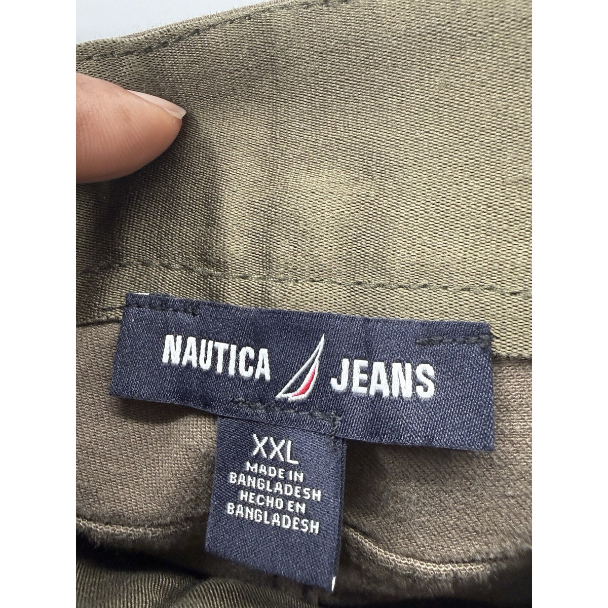 Nautica Jeans Womens XXL Olive Green Pull On Stretch Shorts Cotton Blend Pockets