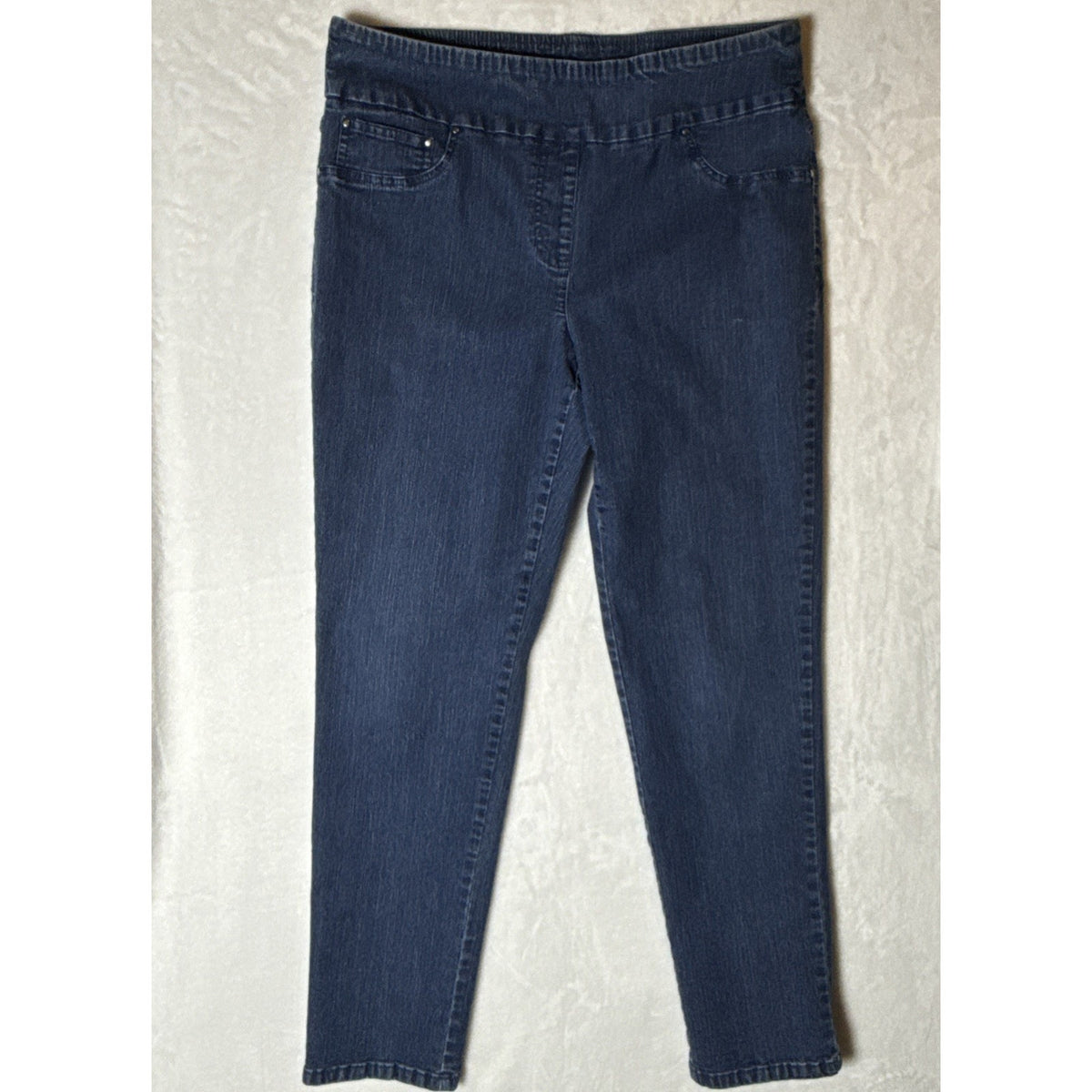 Ruby Rd. Women's 10 Jeans Blue Denim Stretch Faux Front Pockets Casual Pullon