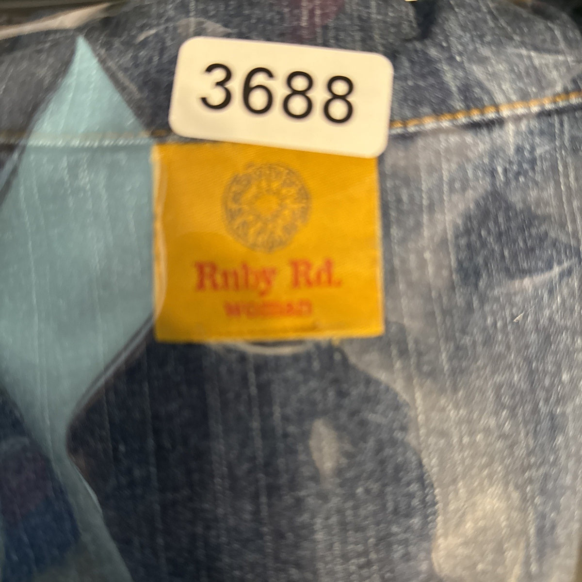 Ruby Rd Embroidered Denim Jacket Boho Western Southwestern Artsy Festival No Tag