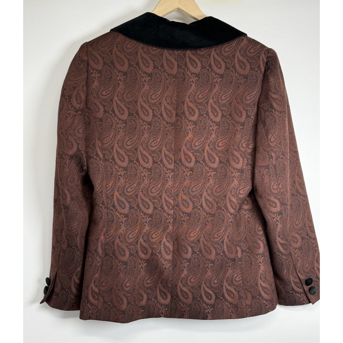 E.R. Gerard Renlyn Vintage Paisley Blazer 10 Velvet Collar Button Front Jacket