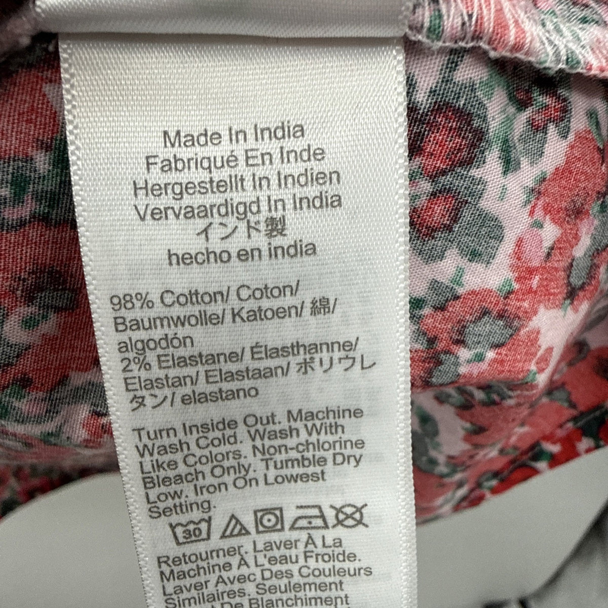 J Crew Blouse Red Green Black Ruffle Sparkly Buttons L Cotton Shirt Boho