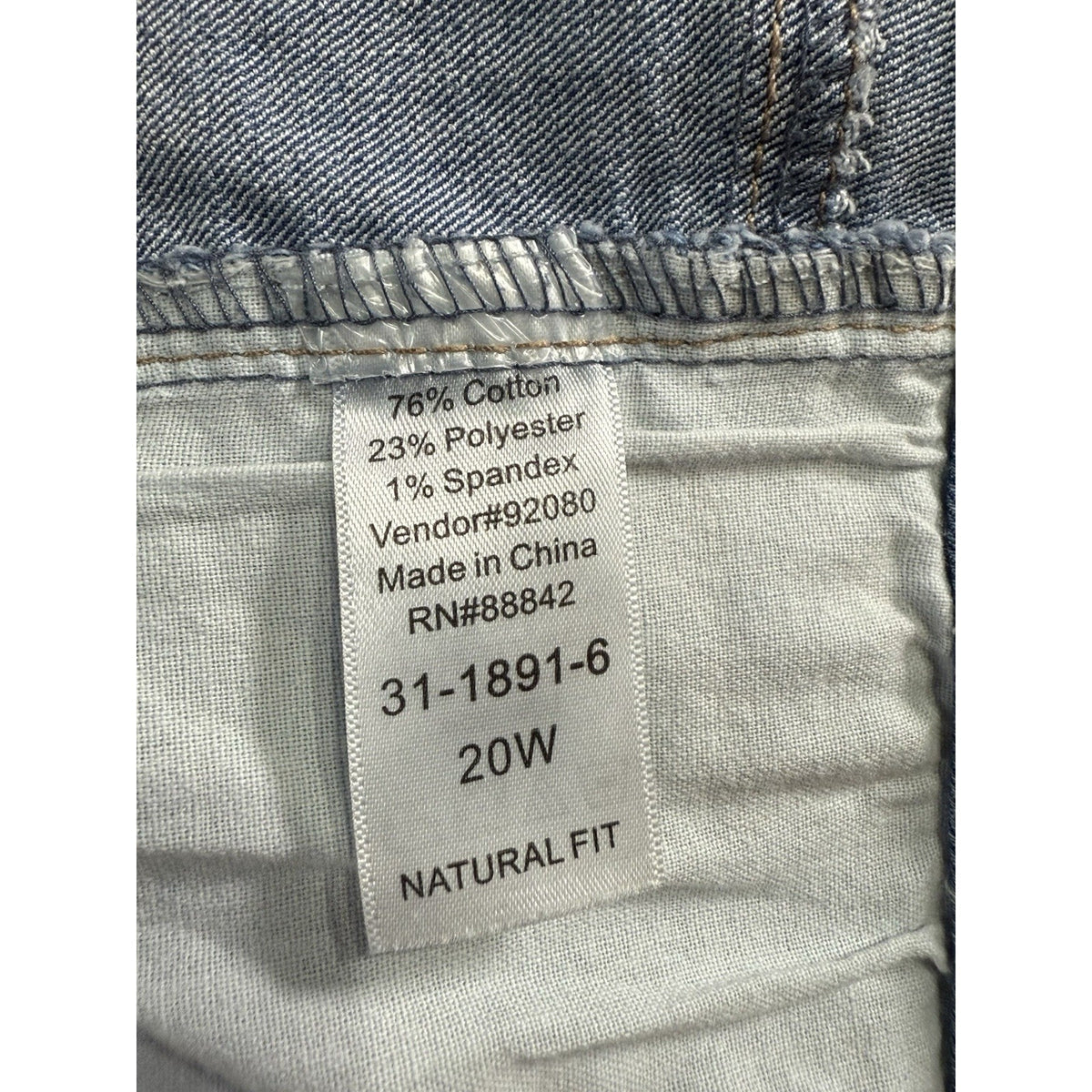 Woman Within Capri Crop Pants Women’s 20W Blue Denim Zipper/Button Closure