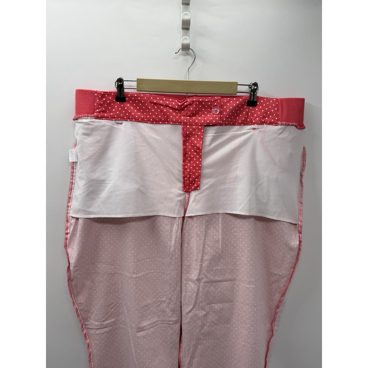 Woman Within 28W Pink Polka Dot Stretch Pants Natural Fit Tummy Control NWOT