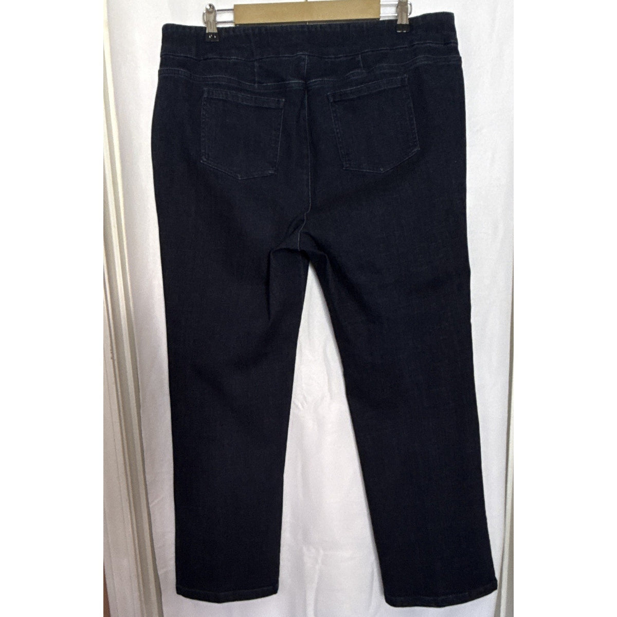 Draper's & Damon's Women’s Petite PXL Black Denim Pull On Straight Leg Pants