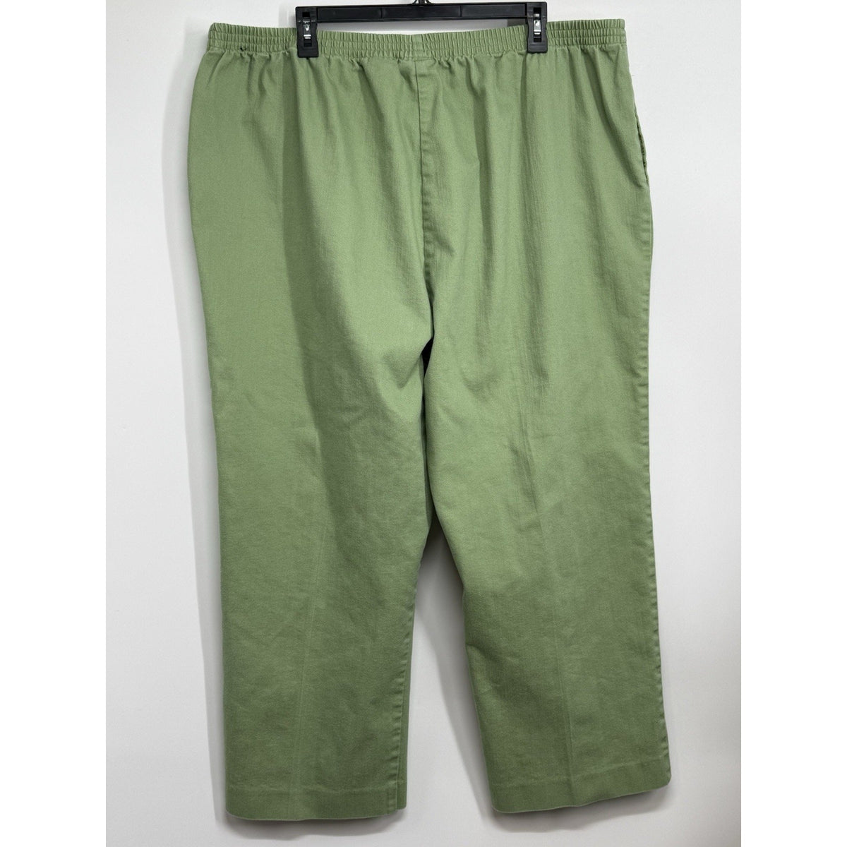 Alfred Dunner Womens 22W Denim Green Pull On Pants Elastic Waist Straight