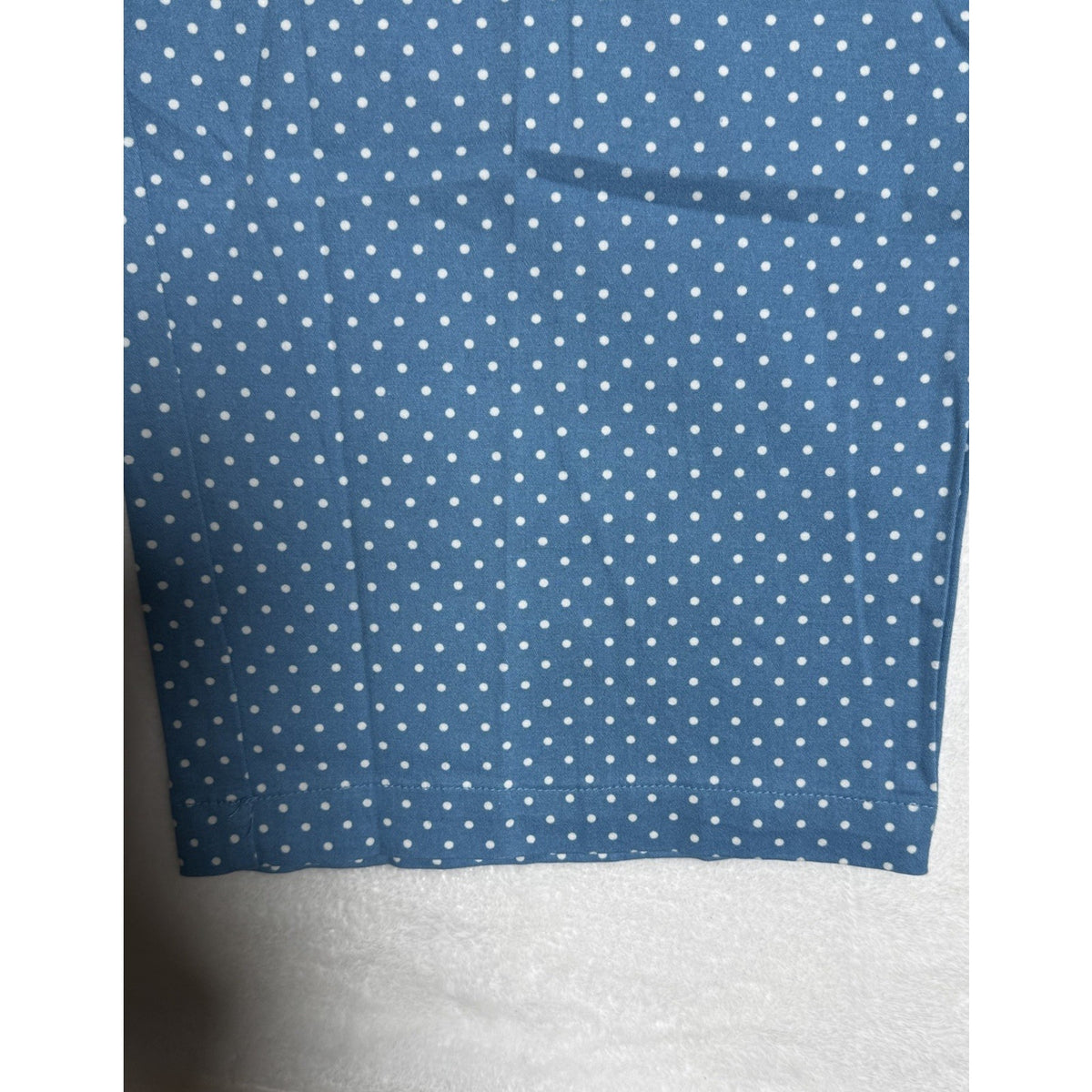 Woman Within 28W Blue Polka Dot Stretch Pants Natural Fit Tummy Control