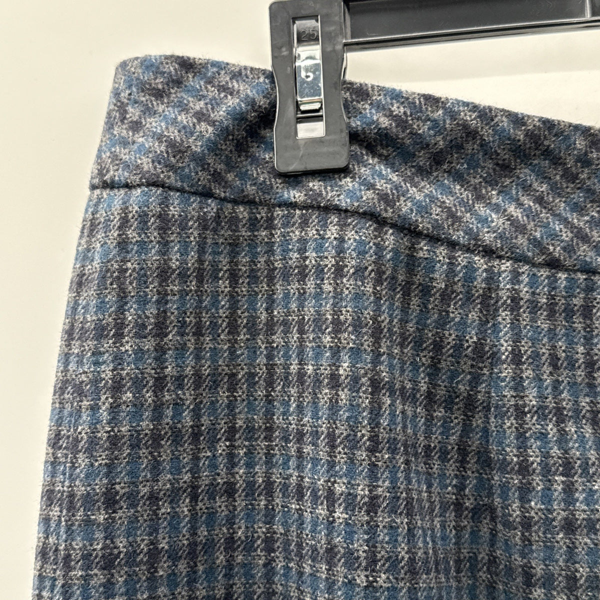 Chadwick Of Boston Size 12 Women’s Plaid Wool Blend Skirt Black/Gray/Blue