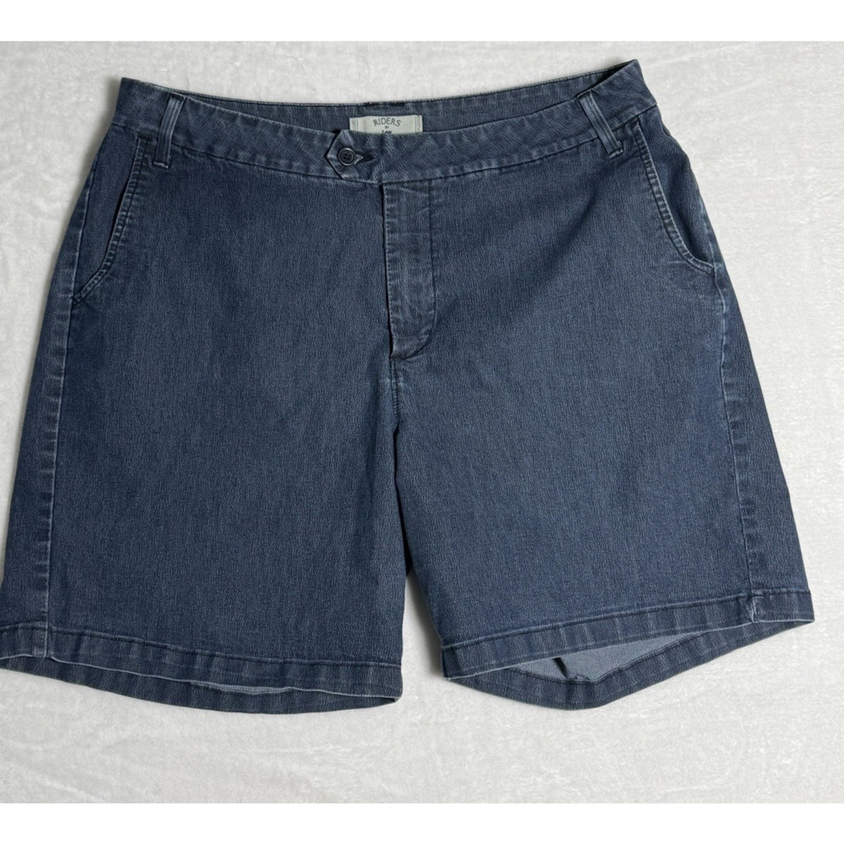Riders by Lee Womens 16M Blue Denim Bermuda Shorts Stretch Mid Rise Walking