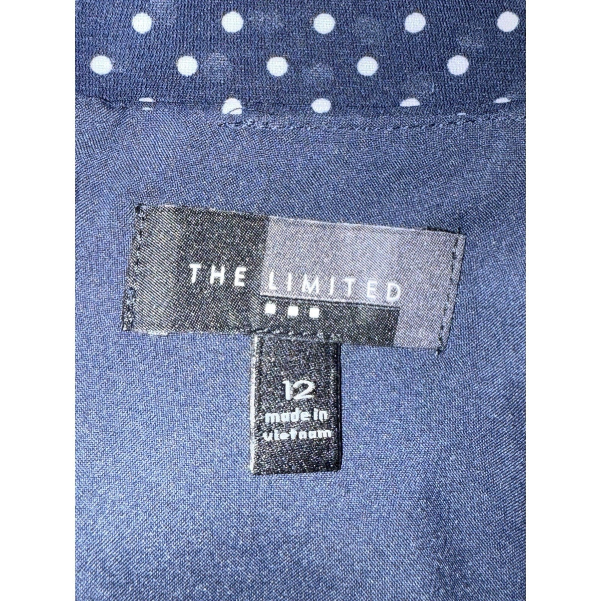 The limited Women’s Size 12 Blue polkadots sleevless Fit & Flare Faux Wrap Dress