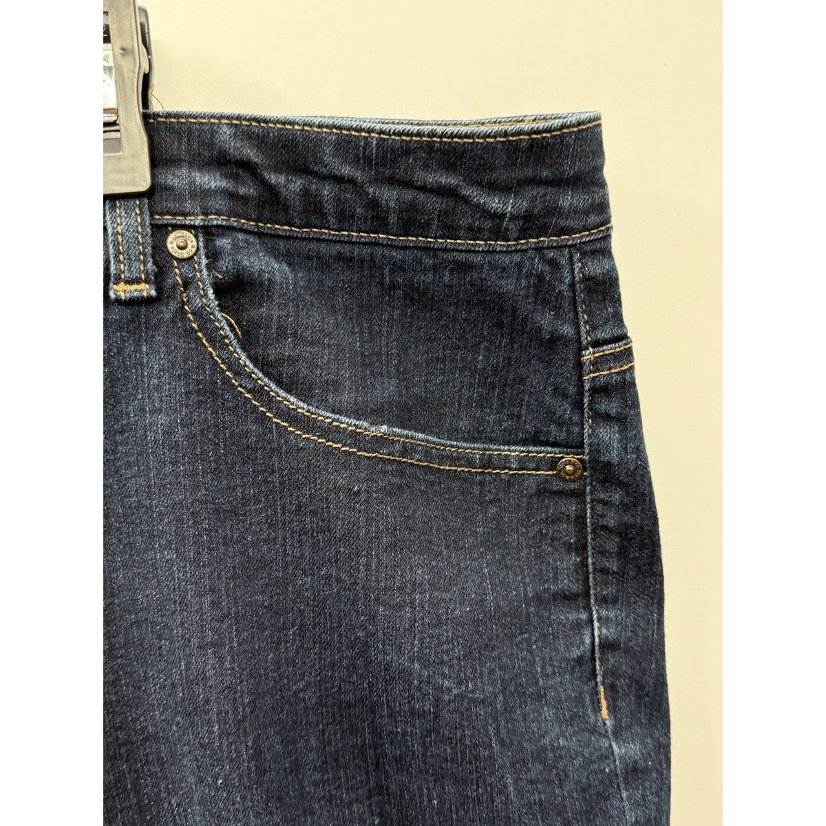 Style&co Women's Blue Denim Capri Jeans Dark Wash Stretch 5-Pocket Plus Size 22W