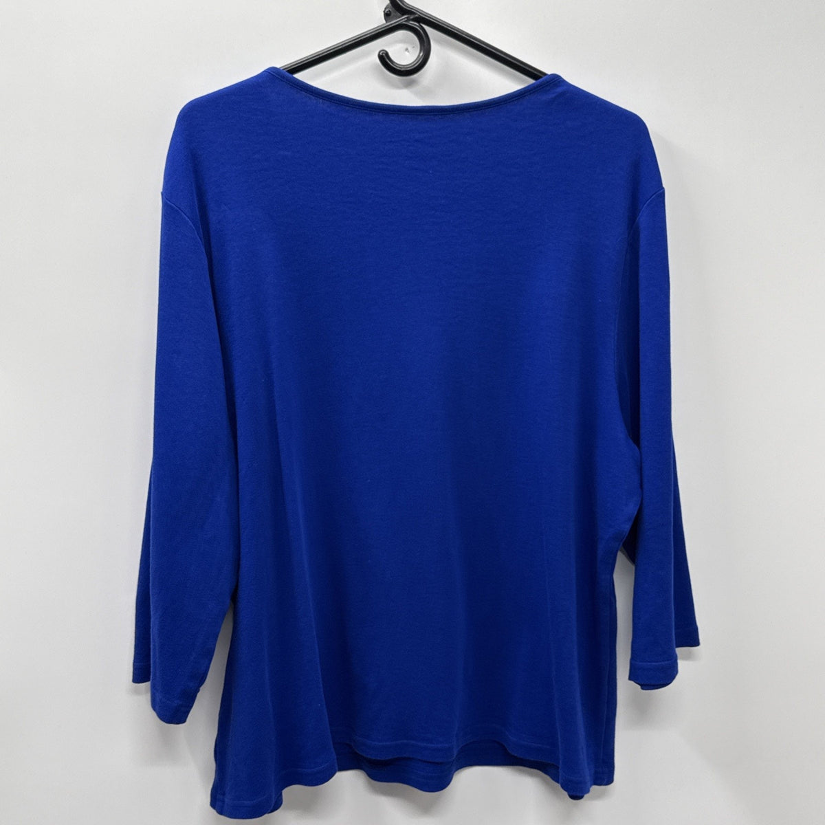 Kim Rogers Blue Shirt Women’s Plus Top Size 2X Casual 3/4 Sleeves 100% Cotton