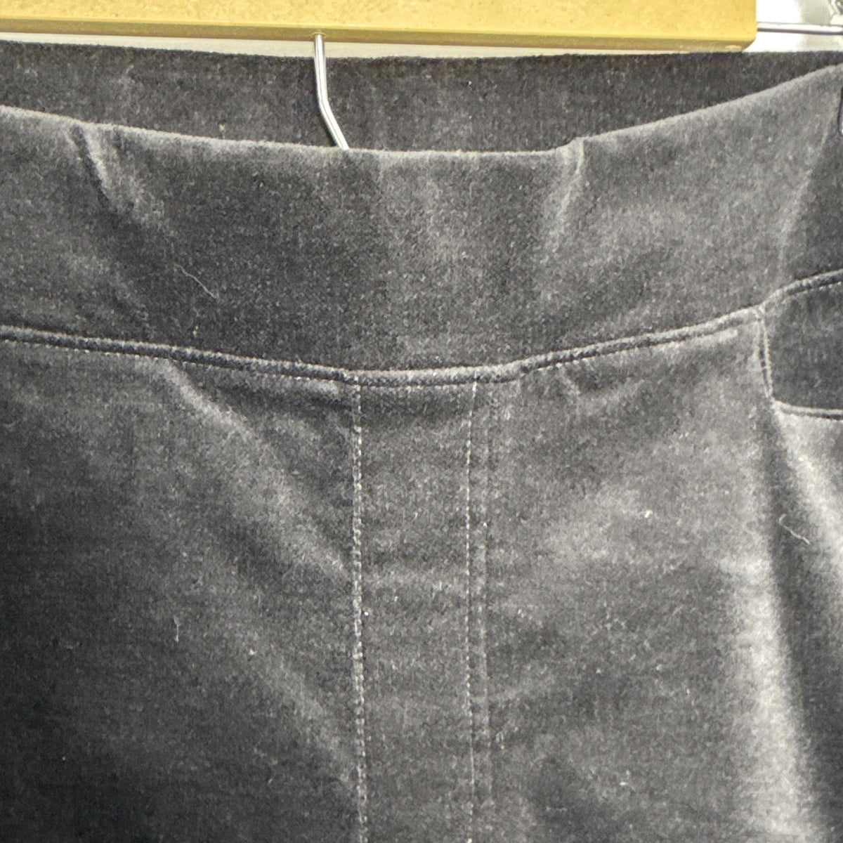 d&co. Women’s Size L Black Velour Pull On Pants Pockets Straight Leg High Rise