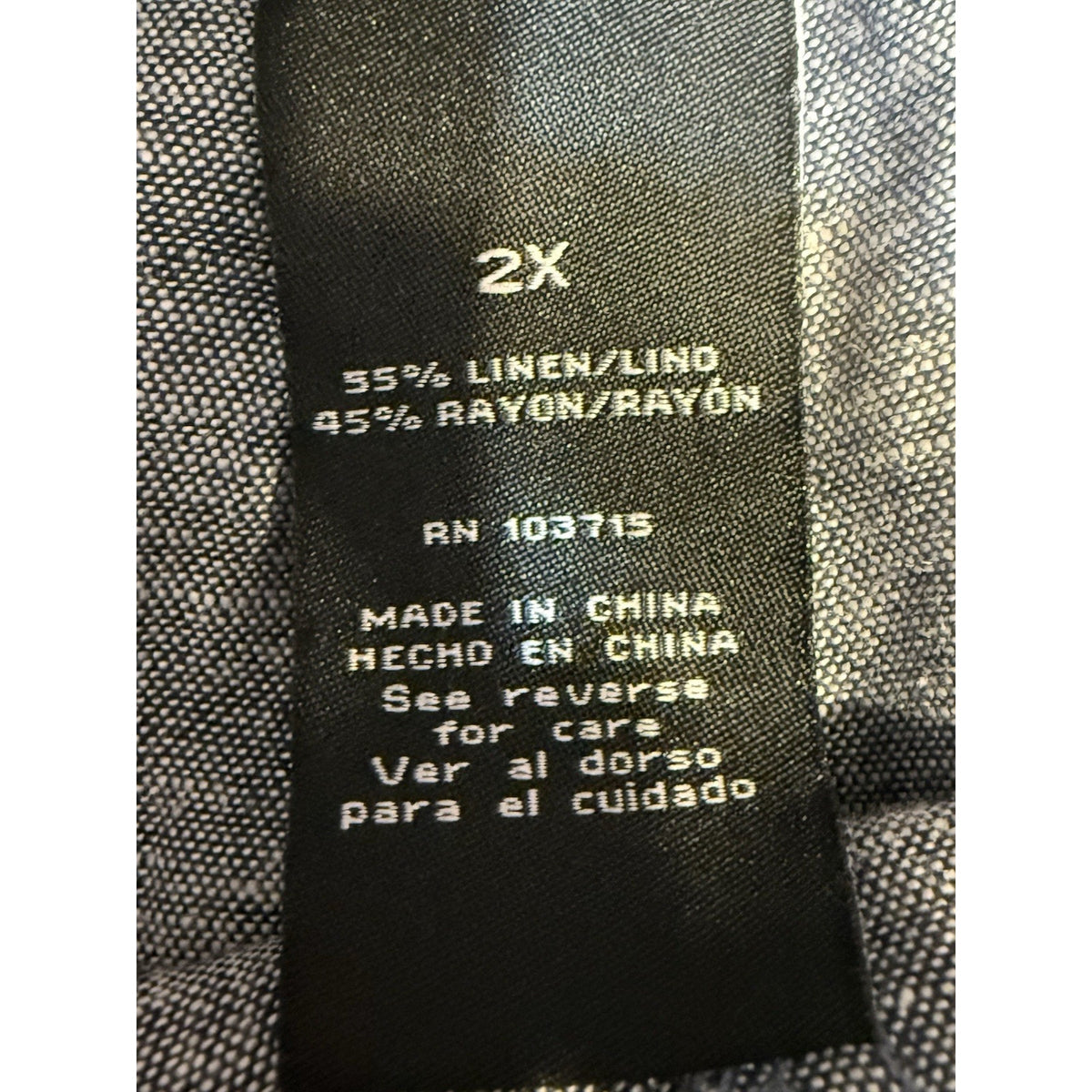 Zac & Rachel Women’s 2X Gray Linen Blend Pull On Pants Elastic Waist